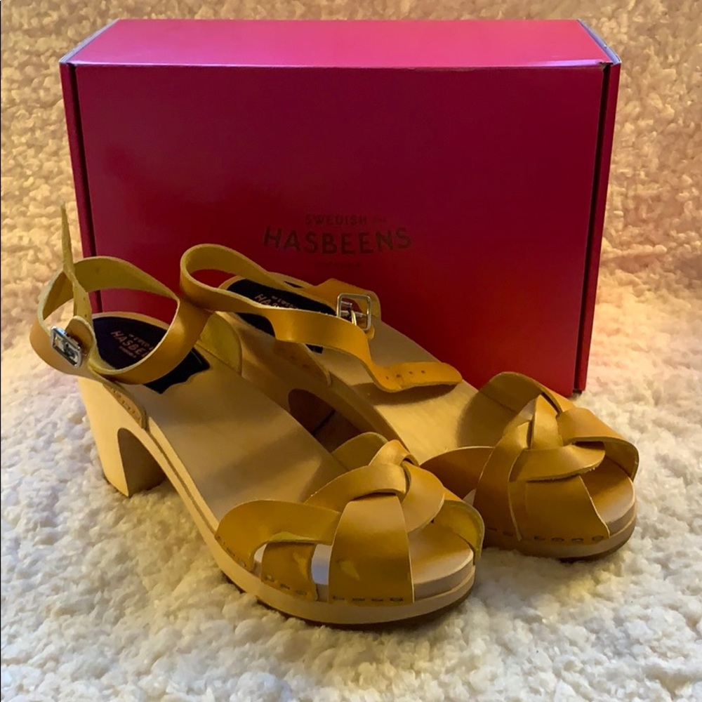 Swedish Hasbeens Kringlan Yellow Size 40 - Picture 2 of 6